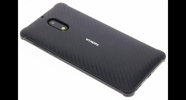 Nokia carbon fibre look back case - zwart - voor Nokia 6