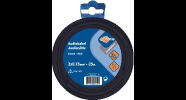 PROFILE luidsprekerkabel - 2x0m75mm² - zwart - 25 meter
