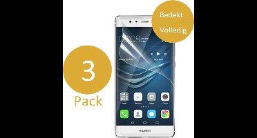3x Screenprotector geschikt voor Huawei P9 - Glas PET Folie Screenprotector Transparant 0.2mm 9H (Full Screen Protector)
