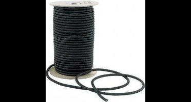 ABC-Led Elastisch Touw op rol - 50 meter 8mm - zwart - professionele kwaliteit