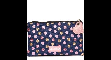 Zebra Trends Etui - Pencilcase Wild dots Navy - toilettas