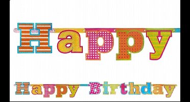 PARTYDECO - Veelkleurige Happy Birthday slinger