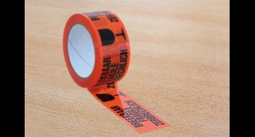 Verpakkingstape Raadhuis 50mx66m oranje breekbaar