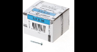 Spaanplaatschroef - Pozidrive 2 - 3,5 x 30mm - Voldraad - Verzinkt (200 stuks)