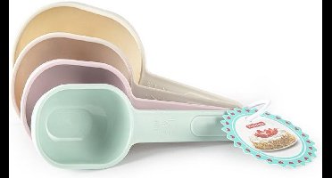 Plasticforte Keuken/koken Maatschepjes/maatlepeltjes set - 4x stuks - multi kleuren - kunststof