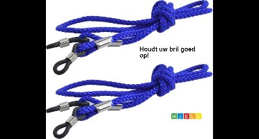 *** 3 Stuks Brillenkoord Blauw Trio - Zonnebril Touwtje - Leesbril - Bril Houder - van Heble® ***