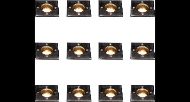 LongLife Inbouw LED Grondspots vierkant - Waterdicht - RVS Padverlichting - Zwart - 12 stuks - Ledlamp - Spot - Inbouwspot - Grondspot