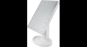 Draaibare make-upspiegel met ledverlichting, cosmeticaspiegel voor thuis en onderweg, voor make-up en scheren, staande spiegel