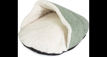Duvoplus - Dierenkussen - Kat - Slaapzak Velvet 60x45x28cm Groen - 1st