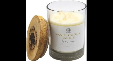 Green Tree - manifestatie - cleansing - reiniging - kaars - bergkristal - glas 226 Gram