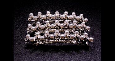 Patentspeld met 14 parels en strass set van 3 stuks. - Communie