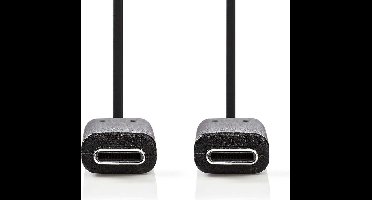 Nedis USB-Kabel - USB 3.2 Gen 1 - USB-C Male - USB-C Male - 60 W - 4K@60Hz - 5 Gbps - Vernikkeld - 1.00 m - Rond - PVC - Zwart - Doos