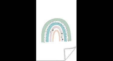 Poster kids - Poster voor kinderen - Schilderij babykamer - Regenboog - Kinderen - Sterren - Stippen - Pastel - 20x30 cm