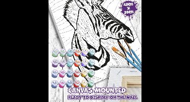 Lannoo - Creative Sets - Zebra - paint by numbers - 30 x 40cm