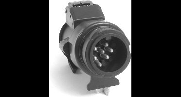 All Ride Aanhangwagen Verloopstekker 13 naar 7 Polig - Aanhanger Stekker - 12V Vermogen - Geschikt voor Aanhangwagen, Caravan en Fietsdrager - Koppeling voor Trekhaak - Kunststof - Zwart