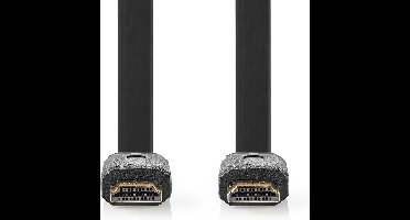 Nedis High Speed ​​HDMI-Kabel met Ethernet - HDMI Connector - HDMI Connector - 4K@30Hz - 10.2 Gbps - 1.50 m - Plat - PVC - Zwart - Label