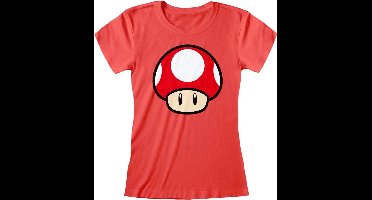Nintendo Super Mario - Power Up Mushroom Dames Tshirt - 2XL - Rood