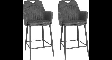 Barstoel Morris - Antraciet (set van 2 stoelen)