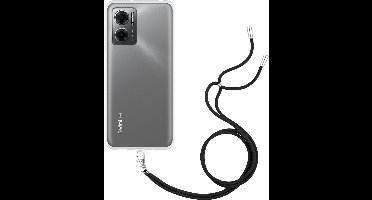 Just in Case hoesje met koord geschikt voor Xiaomi Redmi 10 (5G) Hoesje met Koord - Flexibele Case - Transparant