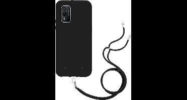 Just in Case hoesje met koord geschikt voor Nokia XR21 Hoesje met Koord - Flexibele Case - Zwart