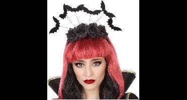 Halloween/horror verkleed diadeem/tiara - vleermuizen en bloemen - kunststof - dames/meisjes