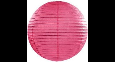 Partydeco - Decoratieve lampion magenta 20 cm - Lampion sint maarten - lampionnen - Sint maarten optocht - lampionnen papier