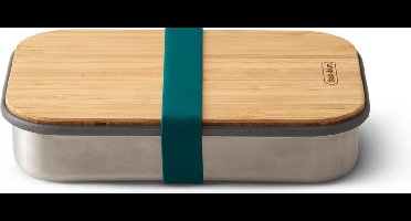 Black& Blum Appetit Lunchbox - Rvs/hout - 900 ml - 22x14.7x5 cm - Zeeblauw