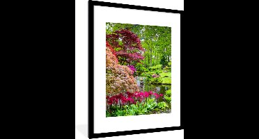 PosterMonkey - Poster - Fotolijst - Bomen - Bloemen - Japans - Natuur - Water - Poster in lijst - 60x80 cm - Poster Japan - Posterlijst - Muurdecoratie
