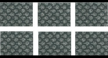 Krumble Placemat - Boom patroon - Set van 6 - Placemats - Borden onderlegger - Tafelbeschermer - Tafelaccessoires - Rechthoek - Katoen - Antraciet met beige - 30 x 40 cm