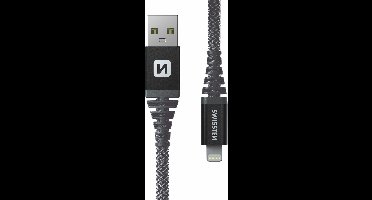 Swissten Kevlar USB-A naar Lightning kabel - Geschikt voor iPhone 7/8/X/11/12/13/14 - 1.5M - Zwart