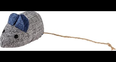 Duvo+ Eco Navy Muis & Catnip - Kattenkruid - Kattenspeelgoed - 8,5x4,5x6cm