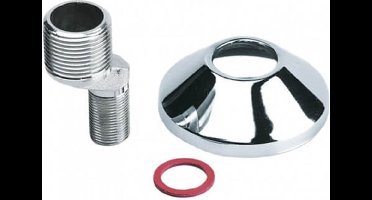 Bonfix Sanitaire aansluitkoppeling S-koppeling standaard 3/4 x 1/2 - met verchroomde rozet en fiberring