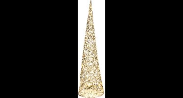 Countryfield LED kegel kerstboom lamp - goud - metaal- H80 cm