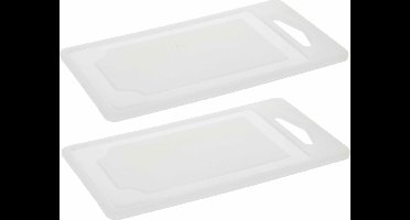Excellent Houseware snijplank - 2x - wit - kunststof - 25 x 15 cm