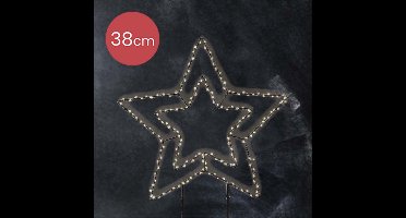 Metalen prik kerstster met 180 LED lampjes voor buiten - 38cm