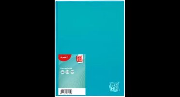 SOHO Schrift A5 BLANCO harde kaft 192 vel - Aquablauw - Gratis Verzonden