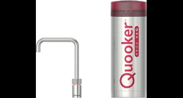 Quooker Nordic Square kokendwaterkraan - draaibare uitloop - PRO3 reservoir - Warm / kokend water - RVS