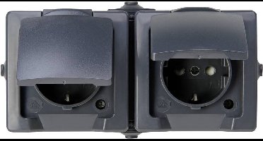 Kopp 137055001 Nautic Wandontactdoos met klapdeksel spatwaterdicht Antraciet 1 stuk(s)
