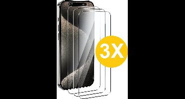 Screenprotector Geschikt voor 15 Pro Max - Beschermglas – gehard glas – tempered glass - 3 Stuks