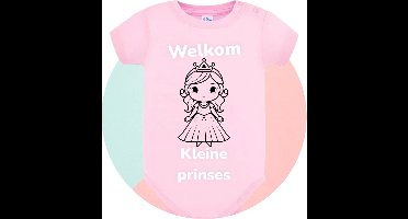 Romper softtouch - welkom kleine prinses - 0-3 maanden - aanpasbaar - kraam cadeau