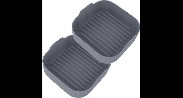 KitchenLove Airfryer Bakjes Siliconen XXL - 2 Stuks - Vierkant Mandje - Bakpapier Alternatief - Accessoires - BPA Vrij - 20,5CM