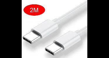 USB-C naar USB-C Kabel - 2 meter - 45 watt snelladen - Geschikt voor alle Smartphones/Laptops/Tablets met USB-C aansluiting