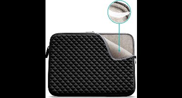 Laptop Sleeve 13 inch - Diamant Look - Stijlvolle Bescherming van Topkwaliteit unisex zwart