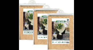 3x stuks nature plantenhoes xl - 5 x 2 meter - beige - anti-vorst planten beschermhoes - 500 x 200 cm