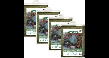 Nature plantenhoes met trekkoord - 4x stuks - H150 x D100 cm - groen - anti-vorst planten beschermhoes