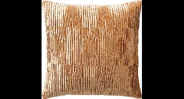 Dutch Decor CLEMENCE - kussenhoes 45x45 cm - zachte glans - luxe structuur - Almond Buff - bruin - met rits - zonder binnenkussen