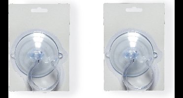 3x stuks zuignap ophanghaken voor kerstversiering/kerstdecoratie 8,5 cm - Ophanghaken/ophanghaakjes