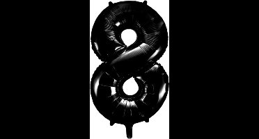 Wefiesta - Folieballon Cijfer 8 Zwart - 86 cm