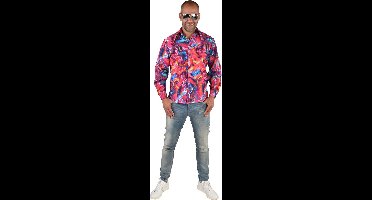 Psychedelische Draaikolken Hemd Roze Man