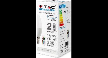 V-TAC VT-2214 LED Lamp - Kaars - RF RGB - E14 Houder - IP20 - Wit - 3,5W- 320 Lumen - RGB + 6400K